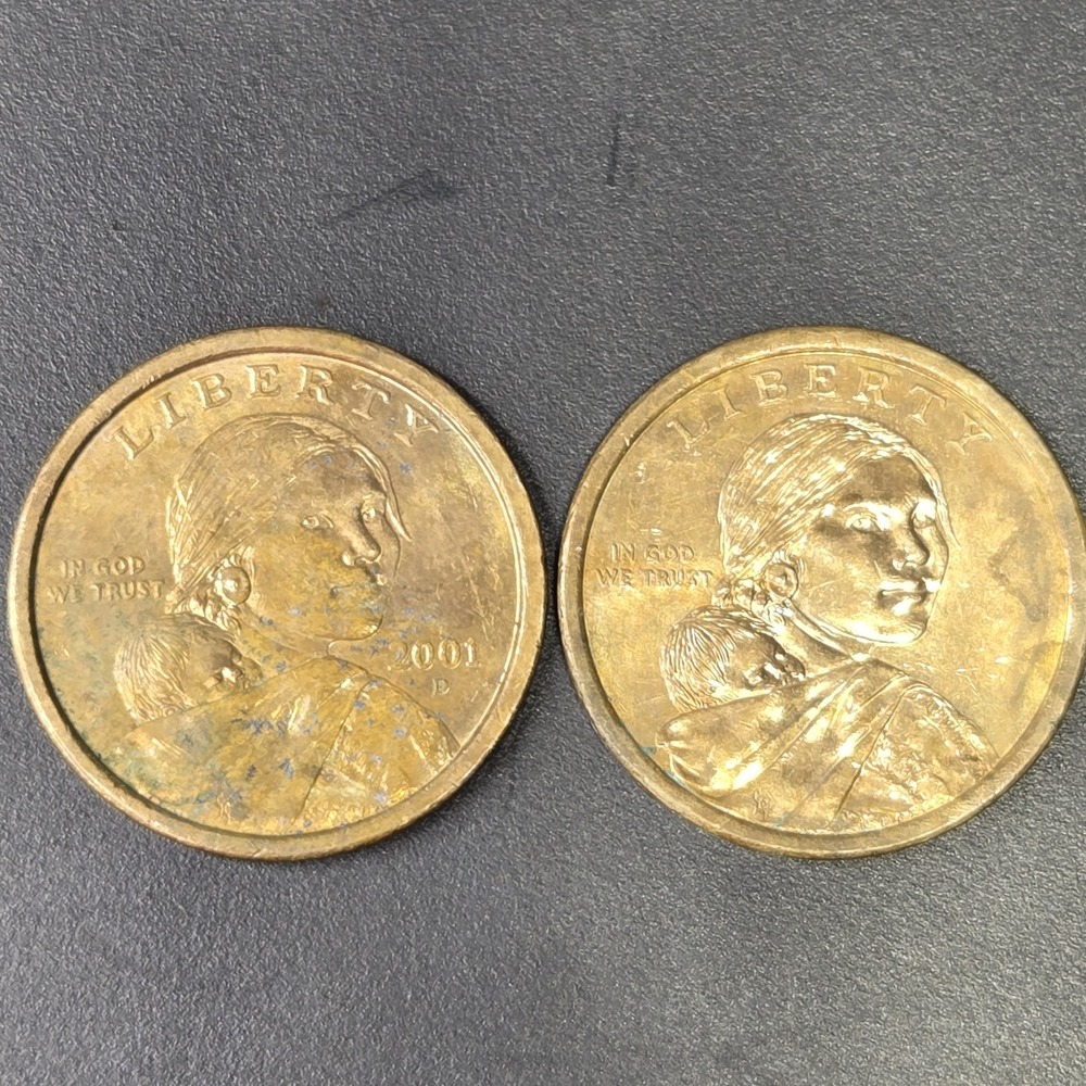2001 D & 2010 Sacagawea One Dollar Coin Liberty United States Of America Eagle